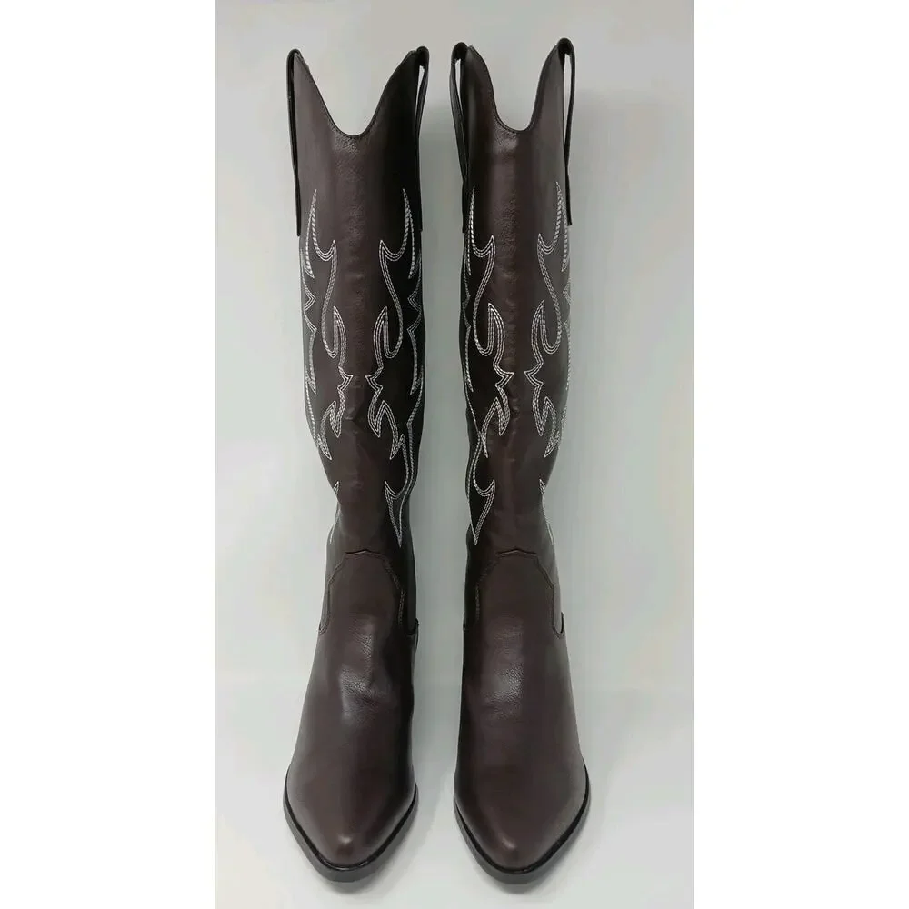 Billini Urson Dark Brown Western Cowboy Boots Women Size US 7 New With Box B992